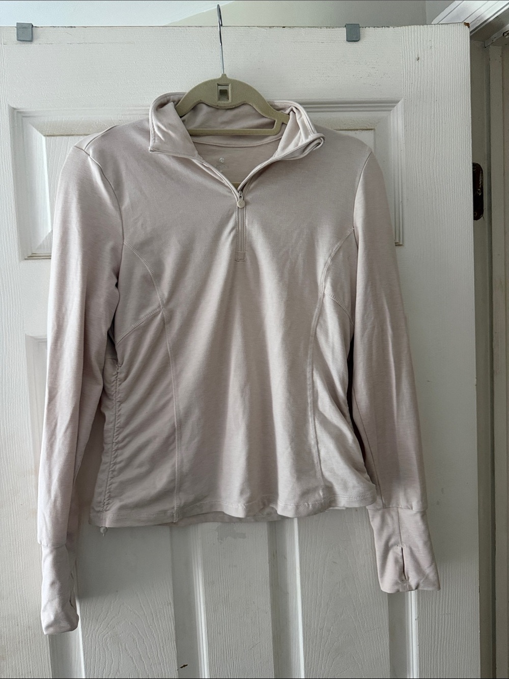 Apana Light Beige Quarter-Zip Long Sleeve Top